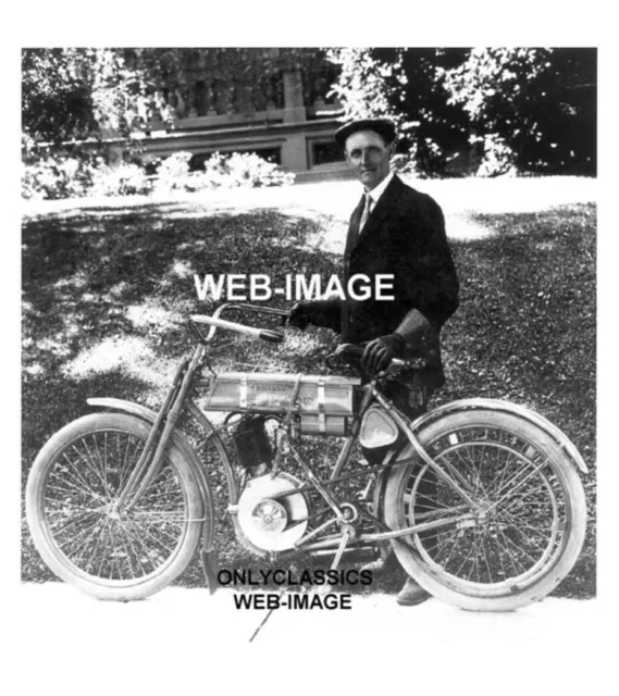 1908 Harley Davidson Walter Manufacturer Vintage Motorcycle Dealer 8X10 Photo