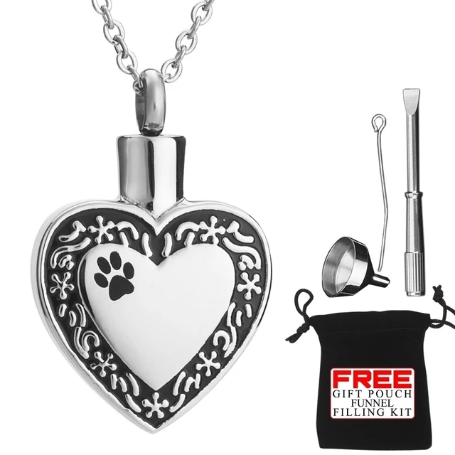 Urn Collar Joyería Cremation Locket Corazón Pendant For Pet Dog Memorial Cenizas