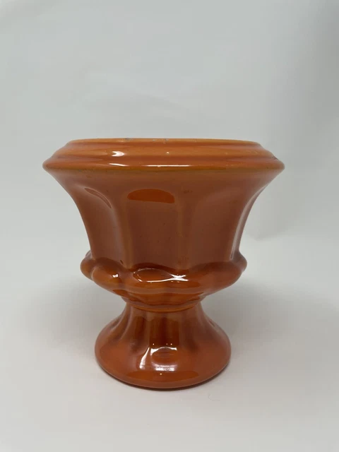 Vtg Haeger Orange  #70 Pedestal Ceramic Planter Vase 5” Art Pottery