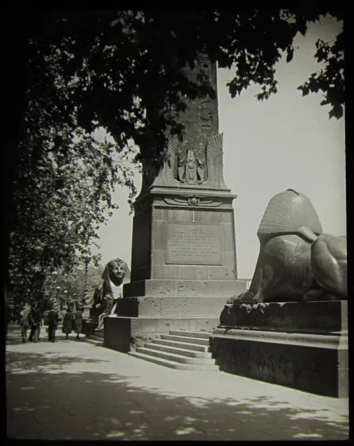 Glass Magic Lantern Slide CLEOPATRAS NEEDLE C1950 PHOTO LONDON EMBANKMENT THAMES