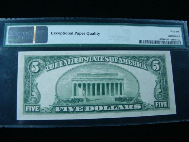 1953B $5 Fr#1657 Silver Certificate (FA Block) PMG 66 EPQ Gem F72807612A 2