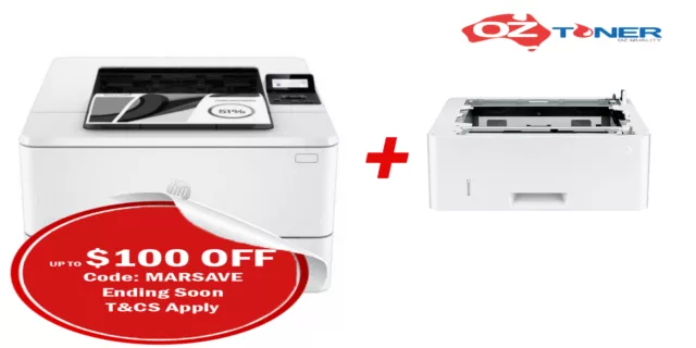 HP LaserJet Pro 4001dn Mono Laser Network Printer+550-Sheet Tray Bundle 2Z600F