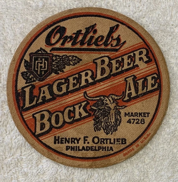 Ortlieb's Bock Ale 1930'S Beer Coaster