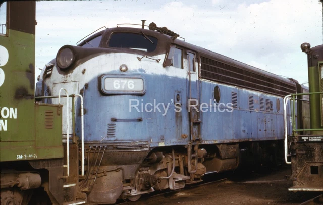 Original Slide BN/GN #676 EMD F3A Burlington/Great Northern Portland OR 1973