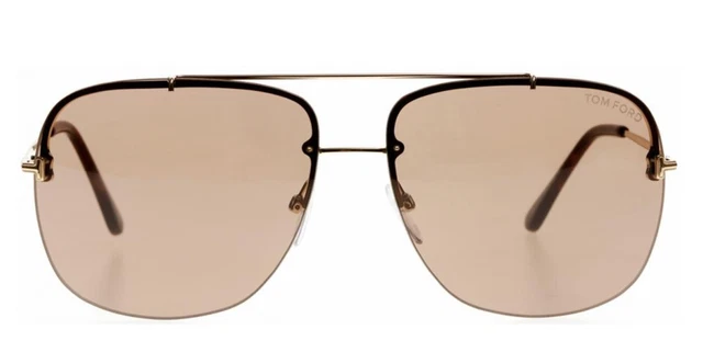 New TOM FORD TF620 28J SHELBY-02 62mm Gold Aviator Sunglasses Italy Unisex