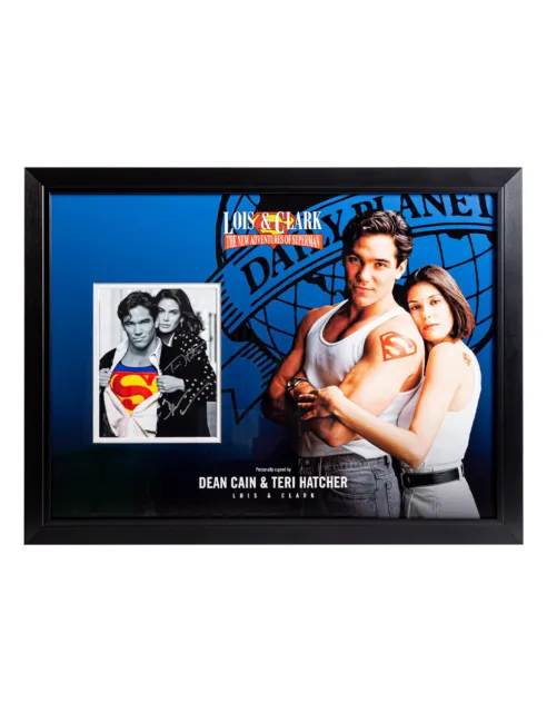 Framed Superman Print Signed by Teri Hatcher & Dean Cain 100% Authentic + COA