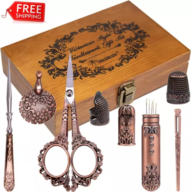 Victorian Stitcher's Delight: Antique Scissors Kit for Sewing, Knitting, & More