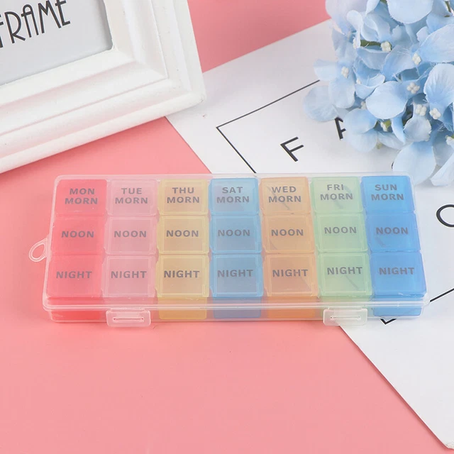 7 Day/Geek Pill Box Medicine Storage Tablet Pill Sorter Month Case Organi.GA BII