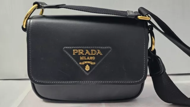 prada black leather crossbody bag