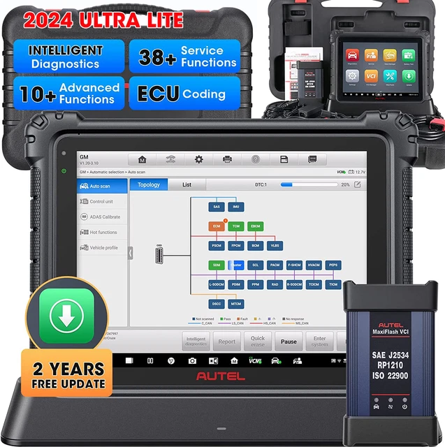 2024 AUTEL MAXISYS Ultra Lite Valise Diagnostic OBD2 Scanner ECU ...