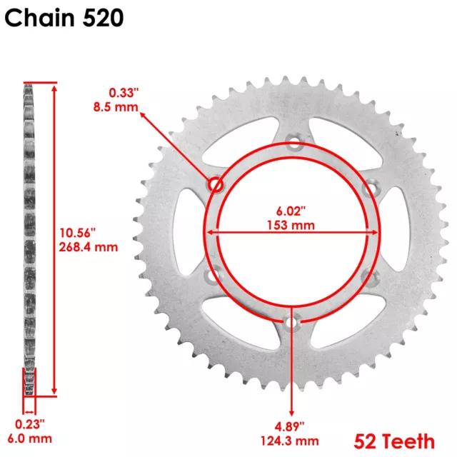 Front & Rear Sprockets Kit for Honda CR125R 2004 2005 2006 2007 3