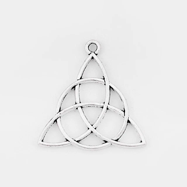 10Pcs Antique Silver Celtic Knot Triquetra Trinity Charm Pendants Jewelry Making