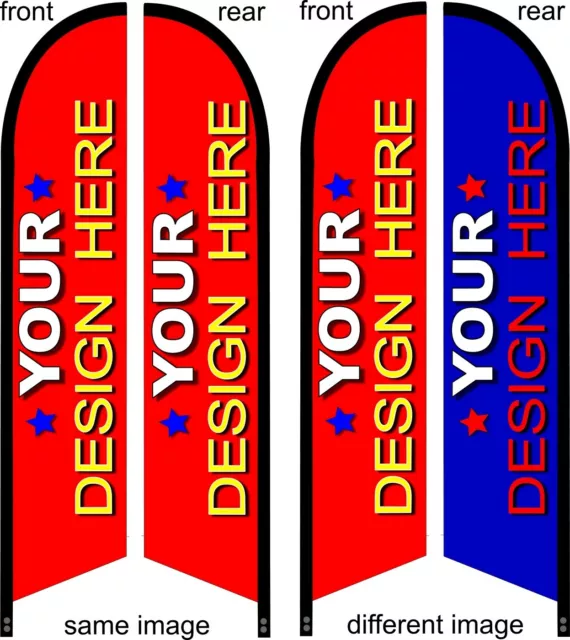 DOUBLE SIDED CUSTOM QUALITY SWOOPER FEATHER FLAG BANNER SIGN with your message