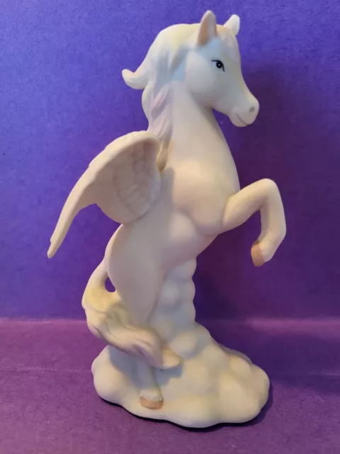 Lefton Geo Z Pegasus figurine 04878 1985 bisque porcelain horse with wings 5.5"