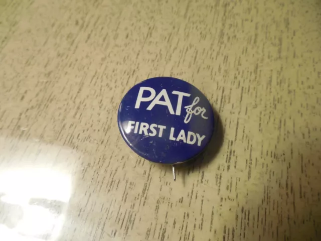 VTG PAT FOR First Lady Campaign Button Richard Nixon 1960 Pin Back ...