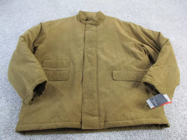 VINTAGE Pierre Cardin Mens Jacket XXl Camel Brown Full Zip Pockets Winter NWT