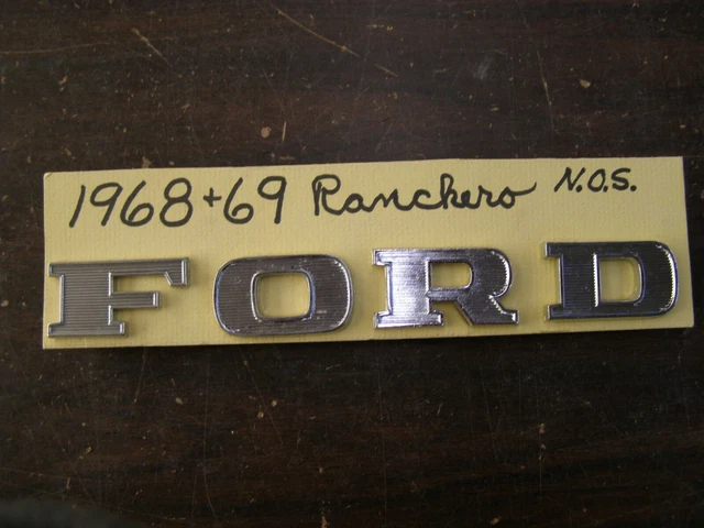 NOS OEM FORD 1968 1969 Ranchero Tail Gate Letters Emblems Ornaments ...