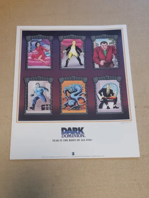 1993 Dark Dominion Comic Superhero Trading Card Print Poster #'ed 606/1500 11×9