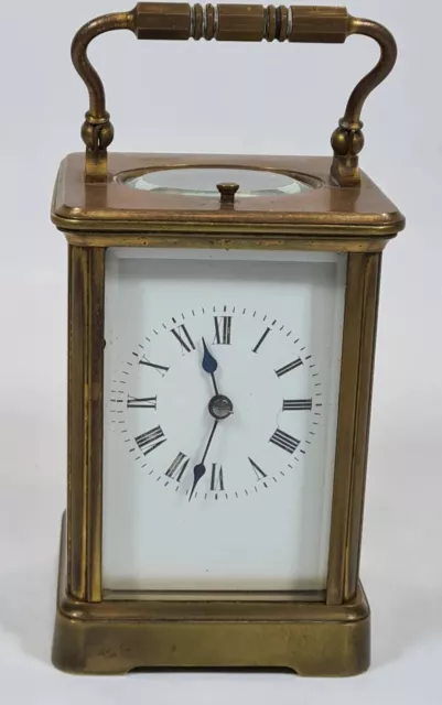 Antique Mid Size Brass Case Repeat 4 Glass Carriage Clock