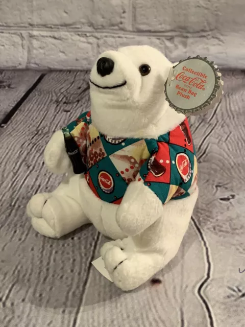 COCA-COLA COKE POLAR BEAR IN ARGYLE SHIRT Vintage 1997, New With Tags ...