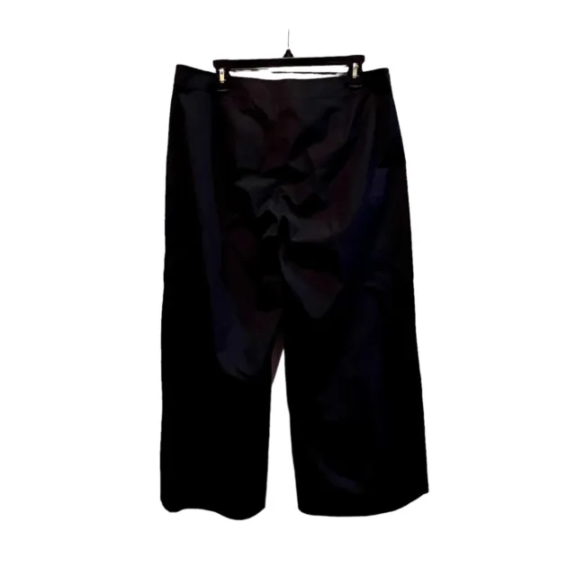 Eileen Fisher Womens Pants Size Medium Black Wide Leg Tie Waist Cotton Crop