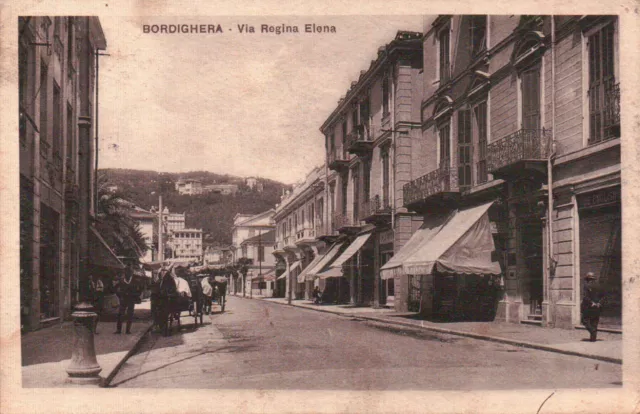 Cartolina Di Bordighera - Via Regina Elena - 1925  C6-311