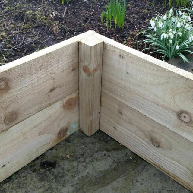 Wooden Garden Raised Grow Beds - FSC Timber-Treated-Various Sizes-Planter Trough 3
