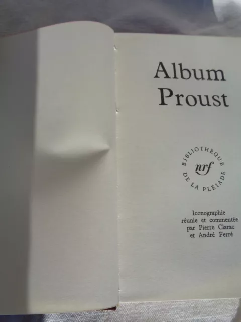 ALBUM PROUST -  ED Gallimard, NRF 1965 , Bibliothèque  LA PLEIADE