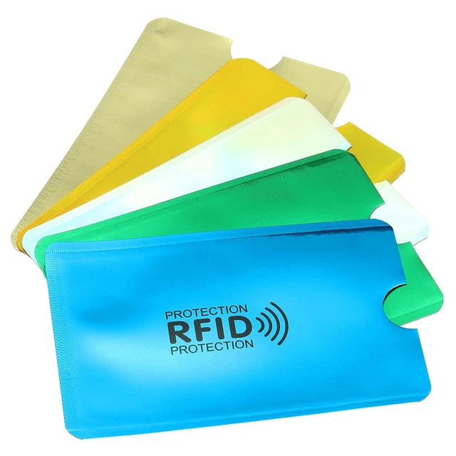 RFID Blocking Colorful Credit Card Sleeves Protector NFC Holder 5 Colors 30Pcs