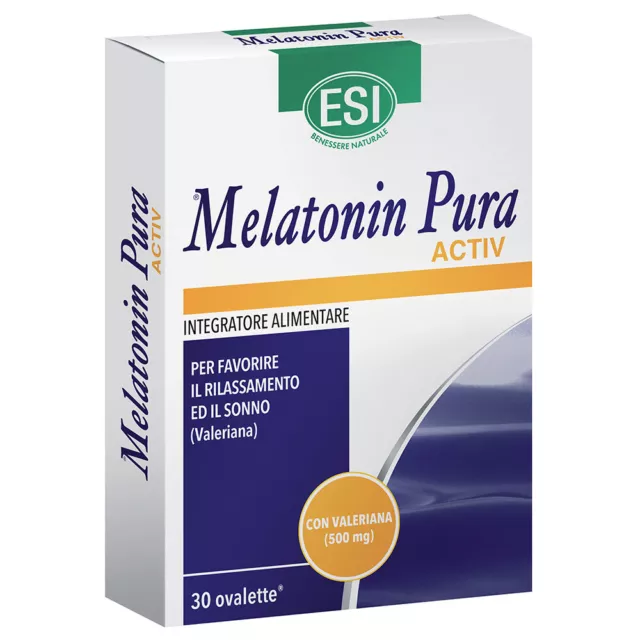 ESI MELATONI PURA ACTIV + valeriana 30 ovalette sonno relax insonnia sleep