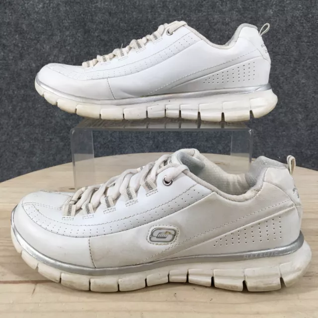 Skechers Shoes Womens 8 Synergy Elite Casual Lace Up Sneaker 11798 White Leather