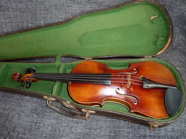 alte Geige 4/4 Violine Jos. Rauscher Zettel Label spielfertig Koffer