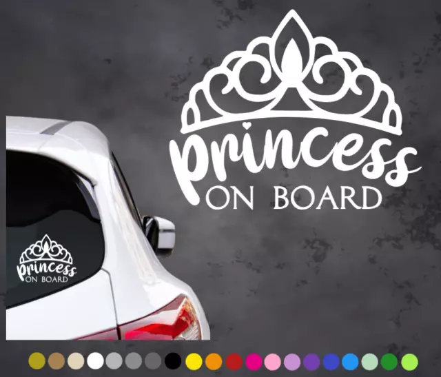 Baby On Board Car Sticker Princess Bumper Decal Vinyl Car Window UK safety