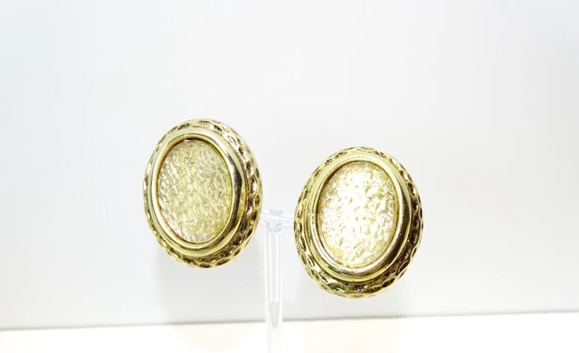 Boucles D'oreilles XXL Vintage En Résine - Modèle Clips, Occasion En Très Bon état