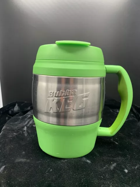 BUBBA KEG 52oz Ounce Insulated Travel Mug Green & Stainless With Handle Flip Top