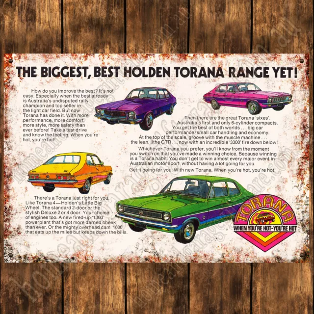 200mm x 285mm ALUMINIUM SIGN - HOLDEN TORANA