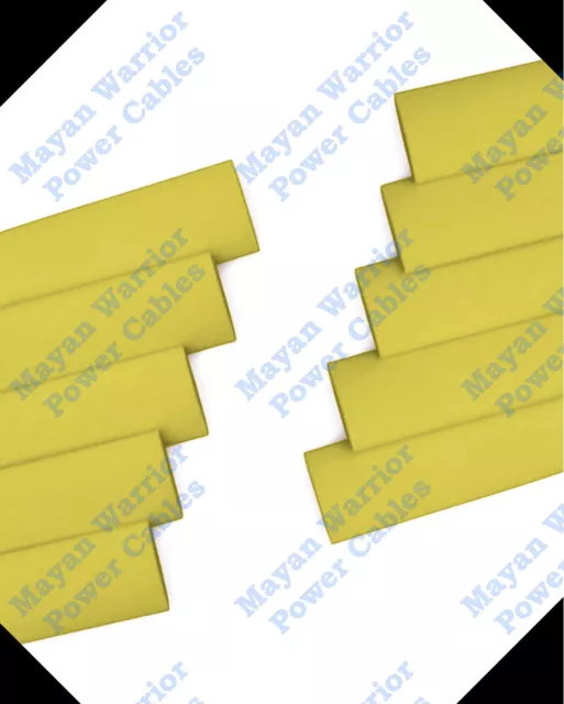 10 PCS 2/0 1/0 Gauge AWG Heat Shrink Tube 3/4 x 1.5 in Yellow MARINE QUALITY