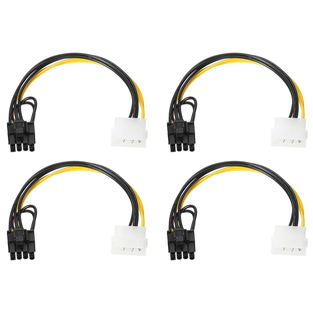 4 PIN TO 8 Pin Male PCI Express Cable PCIE Graphics Card Power Cables ...