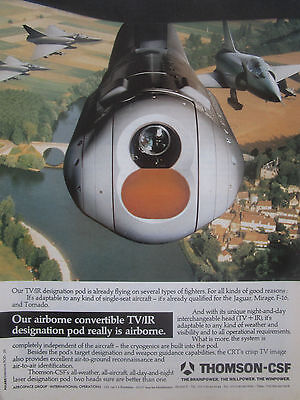 8/1990 PUB THOMSON CSF AVIONICS LASER WARNING SYSTEM IR SENSOR EW ORIGINAL AD 