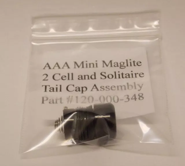 AAA Mini Maglite 2 Cell and Solitaire Replacement Tail Cap Assembly 120-000-348 3