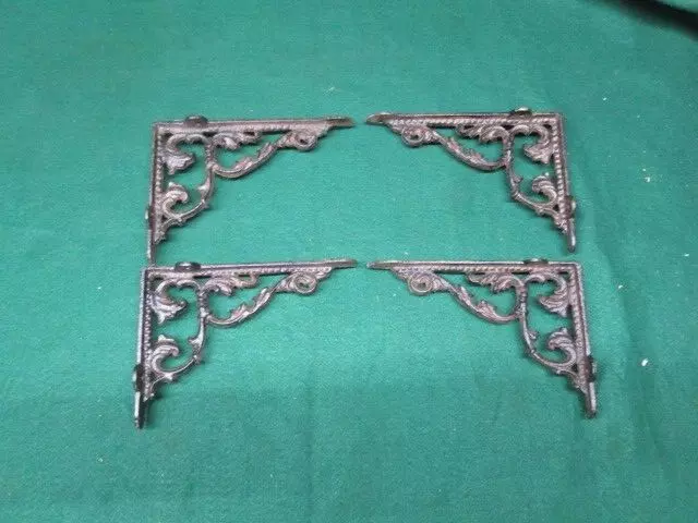 4 Antique Style Shelf Brace Wall Bracket Cast Iron Brackets Corbels