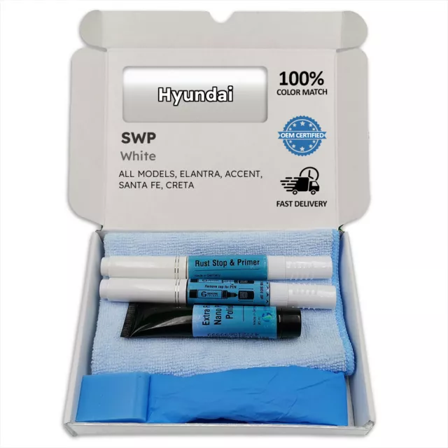 SWP White Touch Up Paint for Hyundai ELANTRA ACCENT SANTA FE CRETA Pen Stick Sc