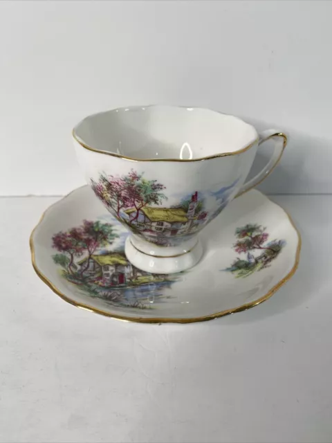 Colclough Tea Cup and saucer Vintage COTTAGE Core  Bone China Made in England