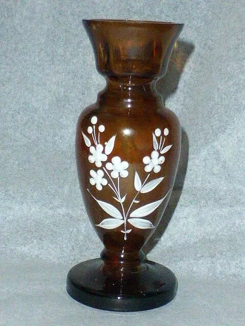 Rare and Delightful Antique Mary Gregory Floral Enamelled Posy Vase