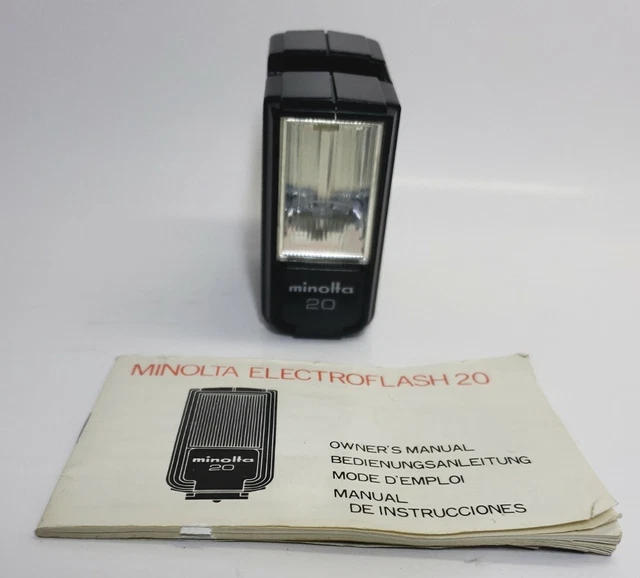 Japan Minolta Electroflash 20 Vintage Mount Flash with Original Case "" for part