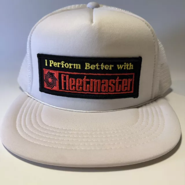 I Perform Better With Fleetmaster White Cap Hat Trucker Embroider Vintage