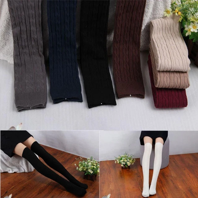 Collant invernali calze alte coscia collant cotone lavorati a maglia calze al ginocchio