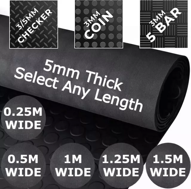Tappetino resistente pavimento in gomma spessa 5 mm moneta 0,25 m 0,5 m 1 m 1,5 m largo 1,5 m