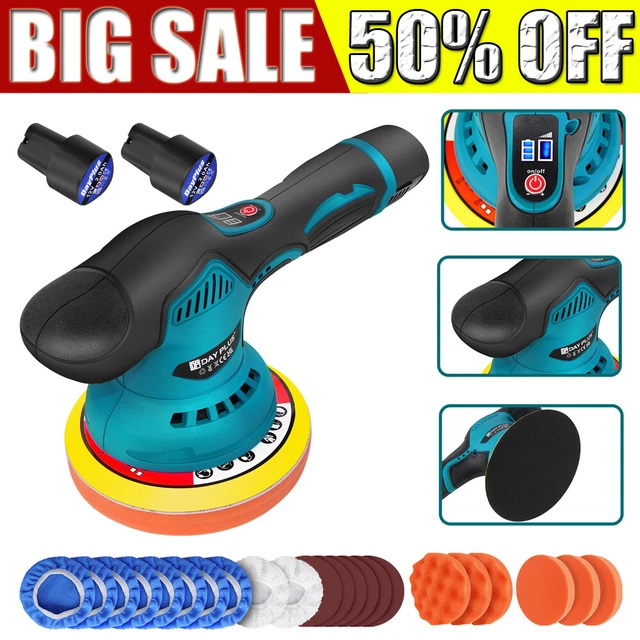 CORDLESS CAR POLISHER Buffer Sander 8 Speeds Dual Action Polishing ...