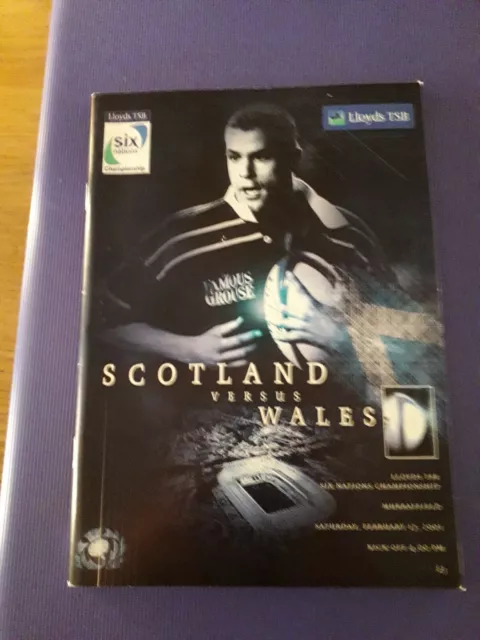 2001 Scotland V Wales Six 6 Nations International Rugby Union Programme Vgc